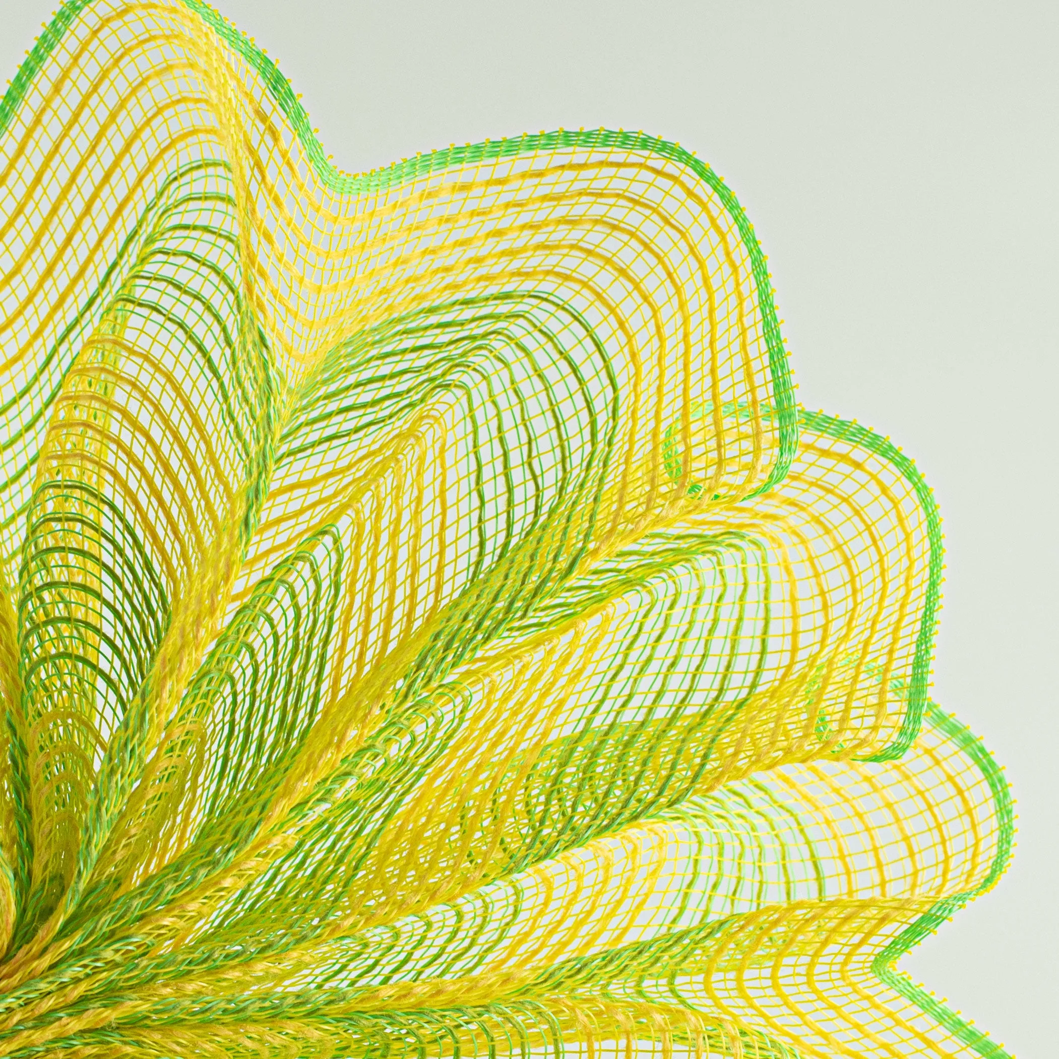 10" Thin Stripe Fabric Mesh: Yellow & Fresh Green