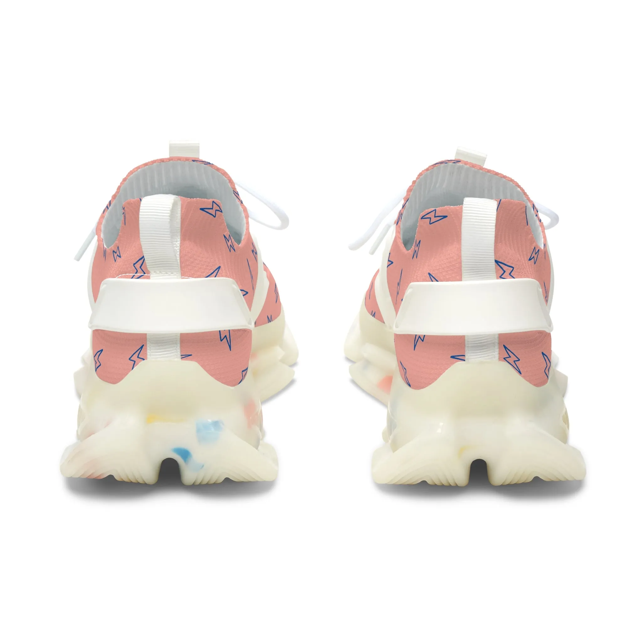 Pink Lightning Bolt Women's Mesh Sneakers
