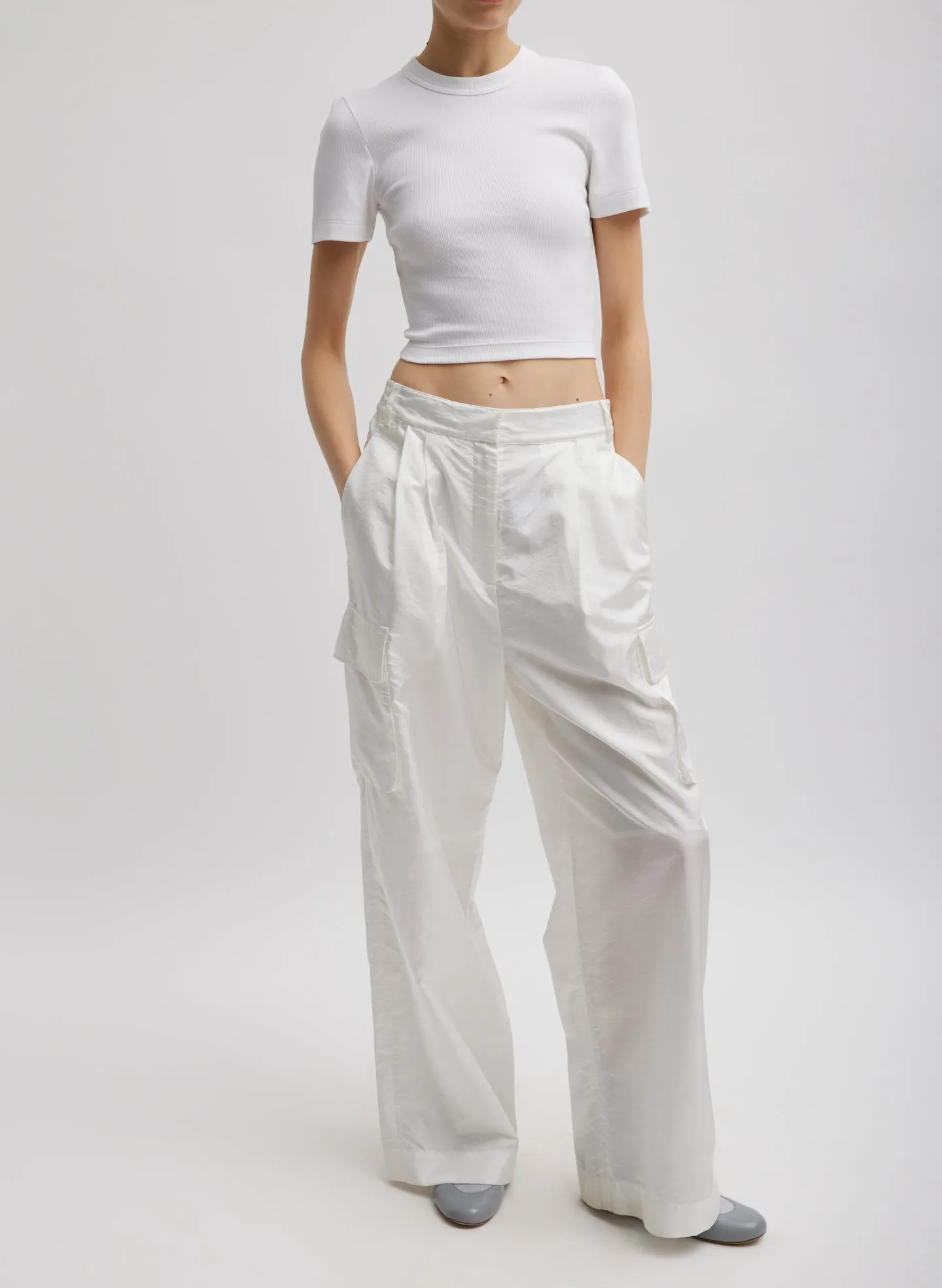 Stella Crispy Nylon Pleated Cargo Pant