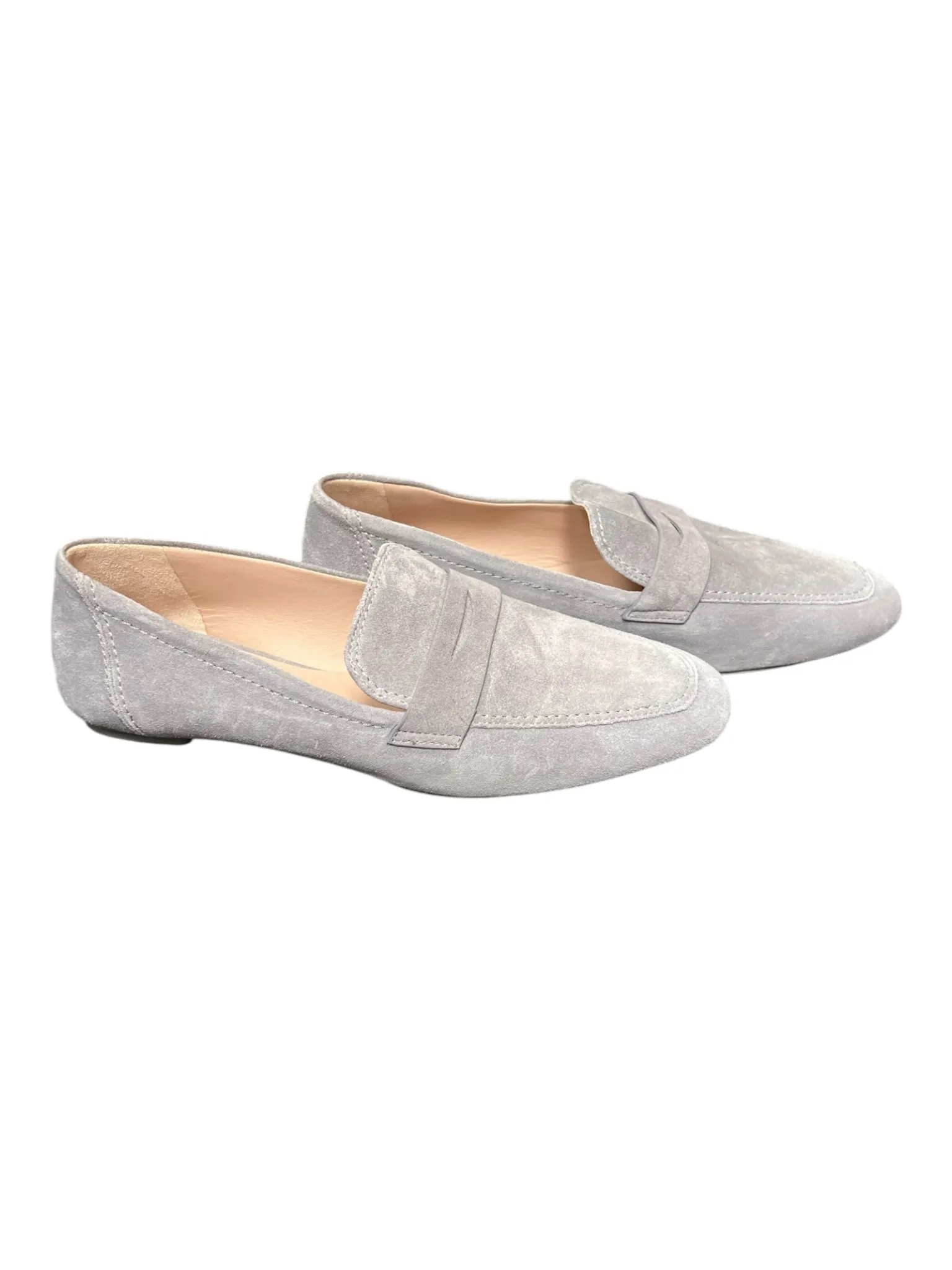 Stuart Weitzman Shoe Size 7 Gray Suede Pointed Toe Slip On Flat loafer Shoes