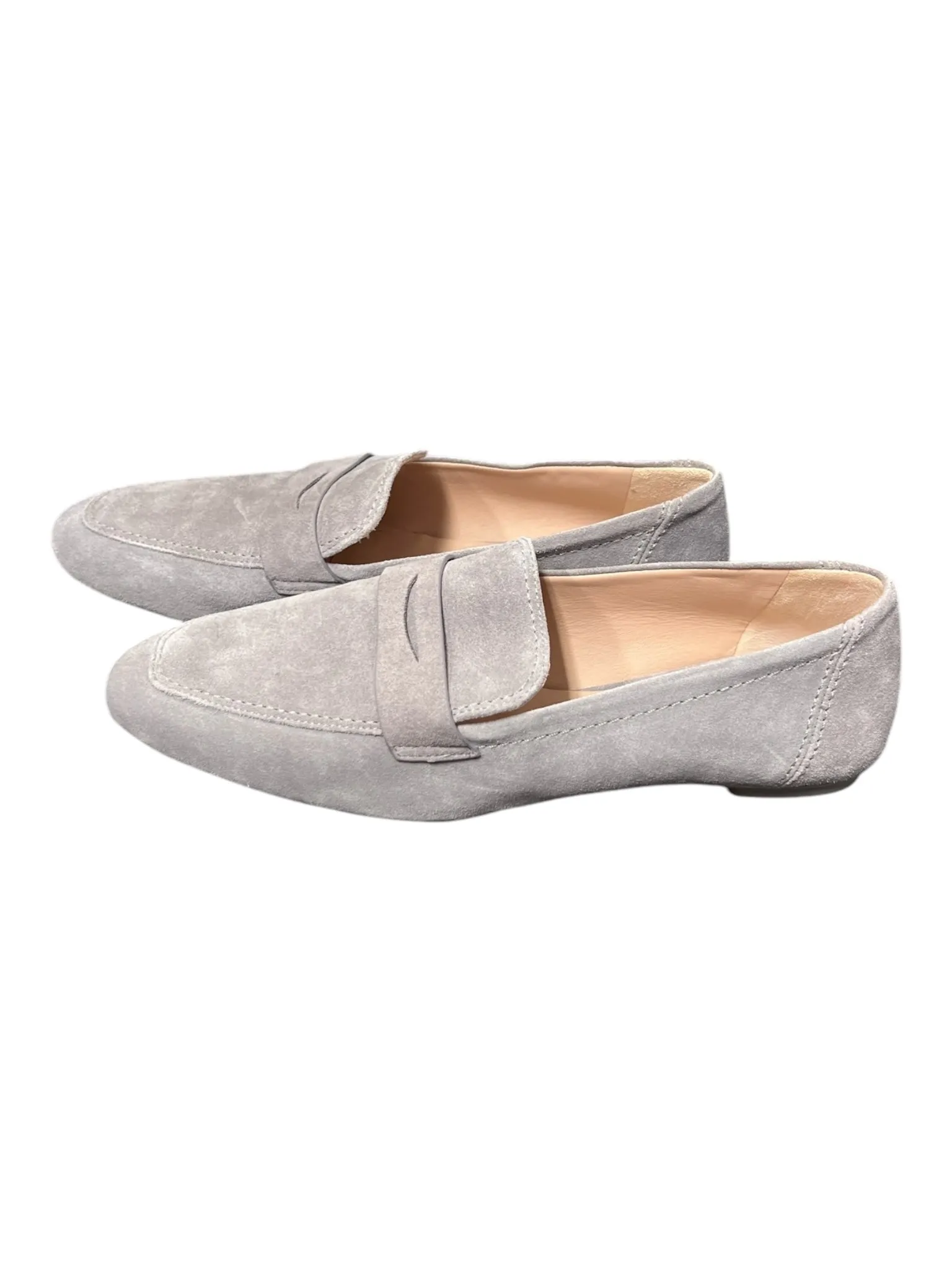 Stuart Weitzman Shoe Size 7 Gray Suede Pointed Toe Slip On Flat loafer Shoes